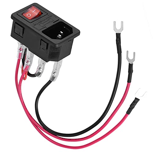 Restokki Spina di Tipo U Interruttore di Alimentazione 10A 220V/110V, modulo Presa Adattatore, con Fusibile A, per Stampante 3D