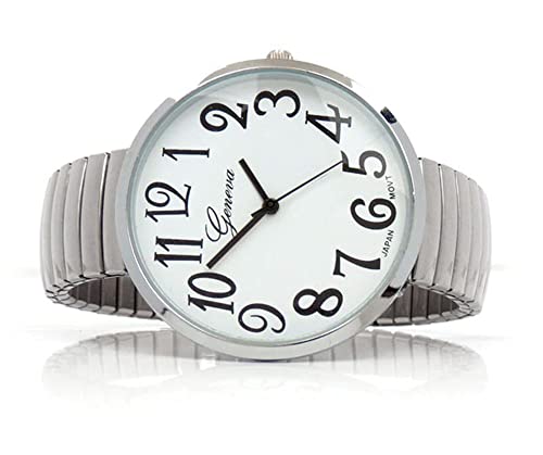 Blekon Collections Silver Super Large White Face Case Size 43Mm Extra Large Stretch Band Japanese Movement Pc21J Fashion Watch #TOP1