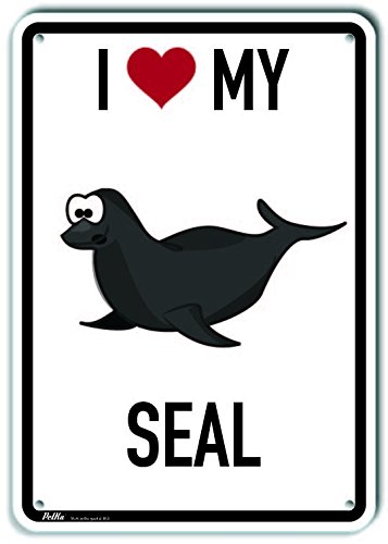 Plaque en aluminium I Love My Seal PKAS-0067-NA de 25,4 x 35,6 cm pour déco murale