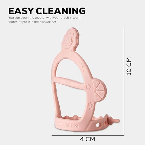 Image of Baybee Baby Soft Toy Wrist Teether | Silicone Baby Chew Gum & Adjustable Teething Toy | 100% Food Grade Silicone & BPA Free Toy for Babies | Teethers for 6 to 12 Months (Pack 2)