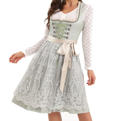 Goxozzy Dirndl Damen Midi - Klassisch-Elegantes Dirndl, Ein Wahrer Hingucker 60cm (36, Grün)