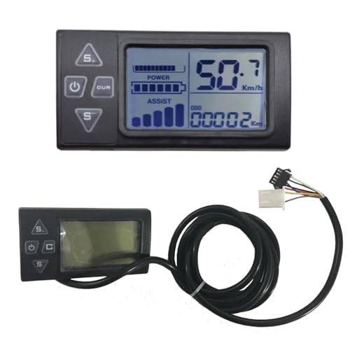 Ebike LCD Display 36V 48V Electric Bicycle Control Panel Digital Display Meter for Electric Bike Computer Suitable for E-Bike Scooter Modification Upgrade (LCD SW861)