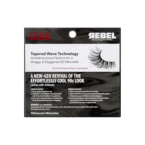 KISS Lash Couture Rebel Collection, False Eyelashes, 'Downtown Girl', 14 mm, Includes 1 Pair Of Lash, Contact Lens Friendly, Easy to Apply, Reusable Strip Lashes (Pack of 2) - image 9