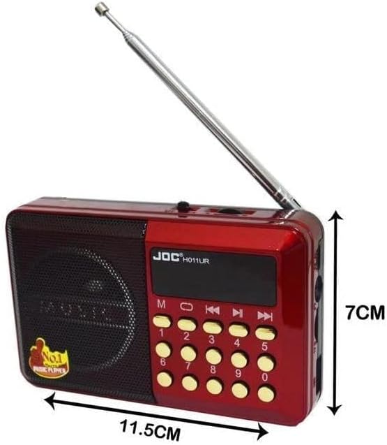 Joc H011U Portable Mini Music Player with dimensions