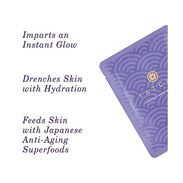 Tatcha Luminous Dewy Skin Mask: Nourishing Single-Use Mask Infused with Green Tea, Rice, and Algae for Moisturized Skin…