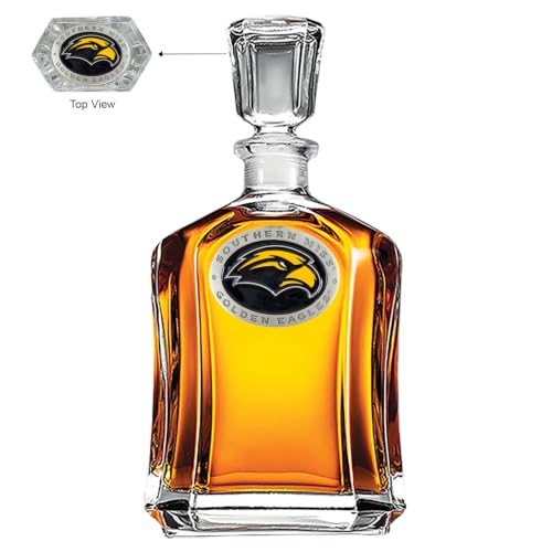 Image of Heritage Pewter Southern Mississippi Capitol Decanter | 24 OZ Liquor Pourer | Expertly Crafted Pewter Glass