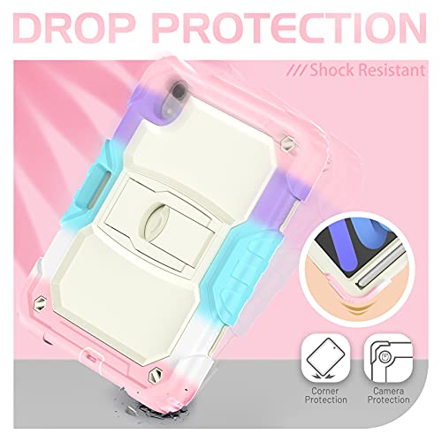 Lynerun iPad Mini 6 Case 2021 (8.3 Inch), iPad Mini 6th Generation Case, 3 in 1 Shockproof Rugged Soft Silicone… - Image 4