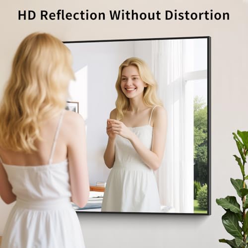 Koonmi Black Framed Bathroom Mirror - Shatterproof 30"x40" Tempered Glass, HD No Distortion, Horizontal/Vertical Mount, Modern Matte Aluminum Alloy Frame by Koonmi - Image 3