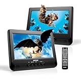 OTIC 10.1' Dual Car DVD Player,Portable DVD Player for Car Headrest Dual Screen with Remote, 5 Hours Rechargeable Battery, Last Memory, All Region, Support DVD/CD/USB/SD Card