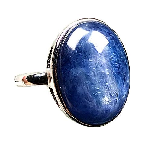 DUOVEKT Adjustable Natural Blue Kyanite Ring Cover