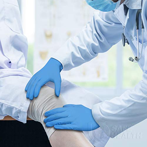 SAFE HEALTH Nitro-V Nitile-Vinyl Synthetic Blue Exam Gloves-Large | Case of 1000 | Latex-Free Powder-Free | Disposable-Medical Grade | Clinic-Nursing-Food-Nail Hair Salon-Tattoo-Cleaning - Thumbnail 6