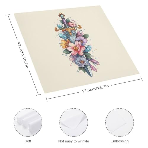 Servilletas de tela de espada con flores para banquetes memorables y cenas de gala 3