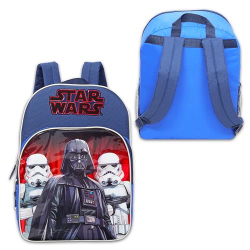 Mochila Star Wars para meninos – Pacote de mochila escolar Star Wars com Darth Vader 40,6 cm, garraf