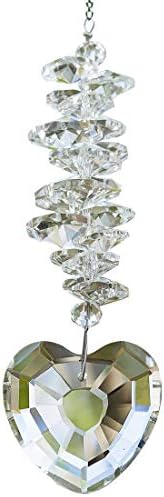 H&D HYALINE & DORA Glass Rainbow Suncatcher,Crystal Heart Prism Pendant Hanging Suncatcher for Window Decor