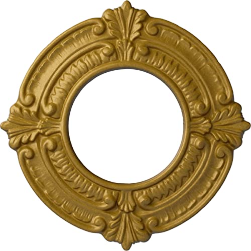 Ekena Millwork CM09BNPGS 9" x 4-1/8" x 5/8" Benson Ceiling Medallion, Pharaoh's Gold