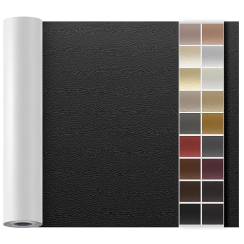 Simili Cuir Autocollant, 90 x 200 cm Patch de Réparation en Cuir Auto-adhésif, Kit réparation Simili Cuir pour Sièges D'auto, Canapés, Sièges de Bateau,...