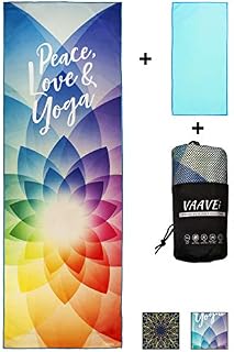 VAAVEi Non Slip Hot Yoga Towel + Free Hand Towel +Bag; Sweat Absorbent