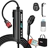 AIMILER Borne de Recharge Véhicules Électrique 22kW 32A Triphasé APP,CE Chargeur Voiture Electrique Type 2 Câble 7M- Wallbox IP66 et Protection RCD - Compatible et Tous Modèles BEV/PHEV