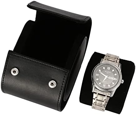 Siremig Watch Roll Travel Case, Portable Single Watch Case for Men, Retro Leather Display Watch Roll Case, Gift for Christmas Anniversary Birthday