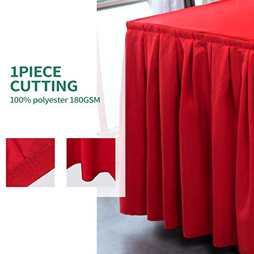 Surmente Tablecloth 14 Ft Polyester Table Skirt For Weddings, Banquets, Or Restaurants (Red) … … #TOP1