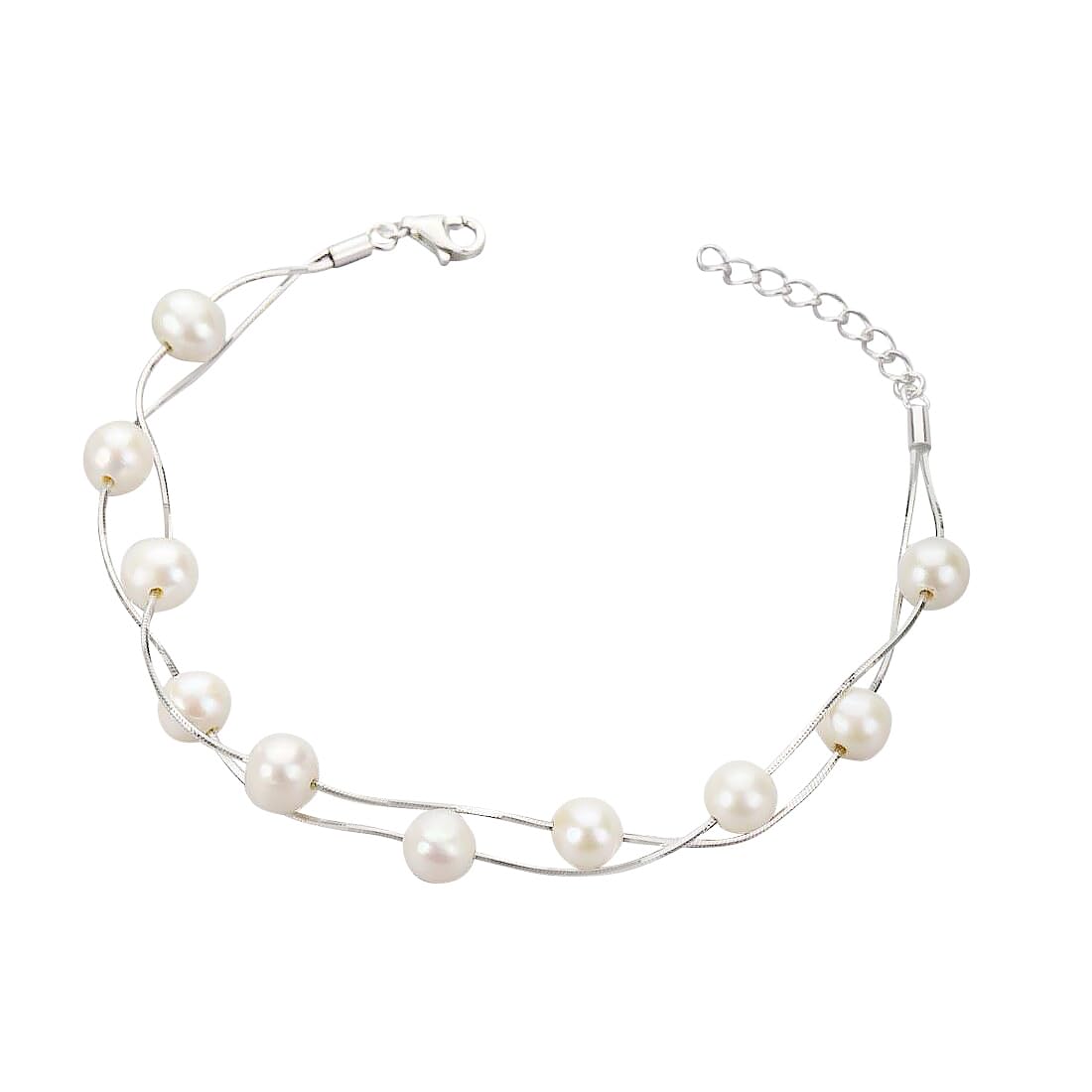 ZAVYA 925 Sterling Silver Designer Layered Pearl Rhodium Plated Chain Bracelet | Stylish Silver Jewellery | Gift for Women & Girls | With Certificate of Authenticity & 925 Hallmark (B097F5KVN9) Amazon Price History, Amazon Price Tracker