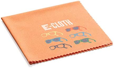 E-Cloth Glasses Microfibre Cloth, Streak-Free Cleaning Cloth for Sunglasses, Eyeglasses and Lens, Orange, 1 Pack