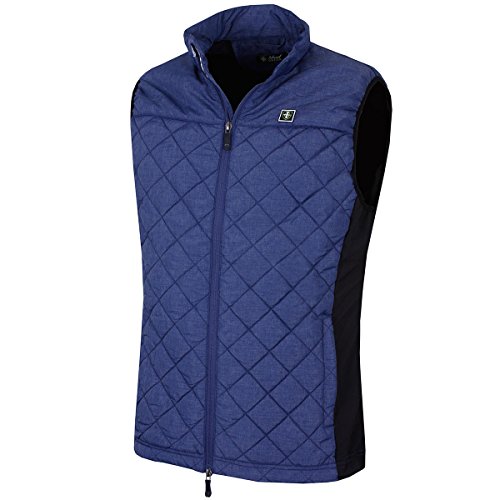 Image of Island Green Men Lightweight Padded Gilet - Navy/Black, Medium