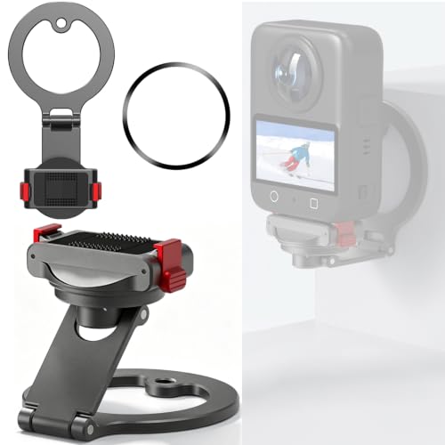 DJI OSMO 360�U/OSMO 360/Action 5 Pro/4/3 �Ή� �N�C�b�N�����[�X�X�^���h �}�O�l�b�g���Ǌ|���X�^���h 3���̃��j�o�[�T���p�x���� �}�O�l�b�g�����O�t��