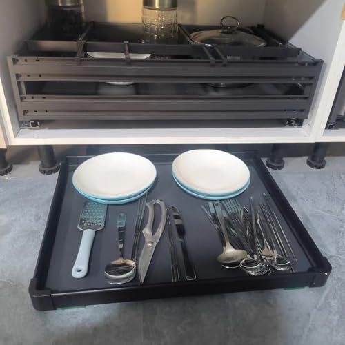 Custom Kitchen Drawer with Push-to-Open Mechanism Hidden Toe