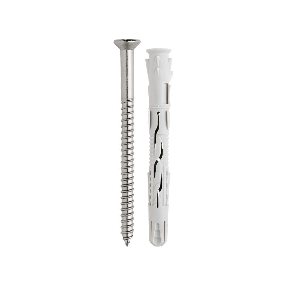 BATIFIX Allzweck Rahmendübel, Langschaftsdübel, Senkkopf 10x120 mm, 10 Stück | Senkkopf Schraube, Edelstahl A4, ETA Zulassung, Fensterrahmendübel
