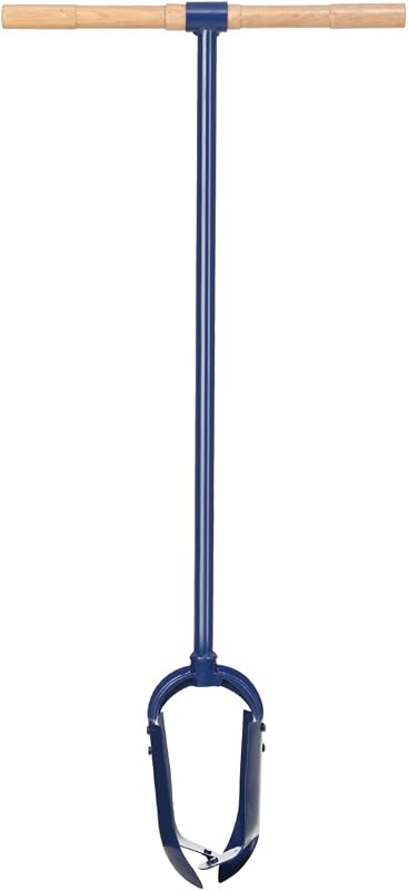 Hand Auger Post Hole Digger 6"x 46" with Non-Slip Hardwood T Handle Adjustable Industrial Auger Large Garden Auger Drill for Fence Post Installation Planting Trees Digging