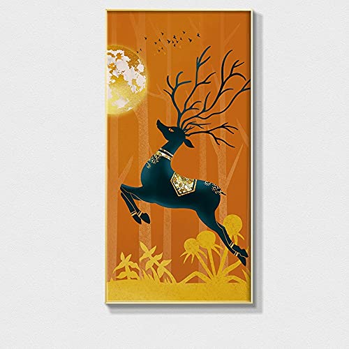 Broderie Diamant Cerf Porte-bonheur 80x220 | Créez votre Décoration Murale Salon