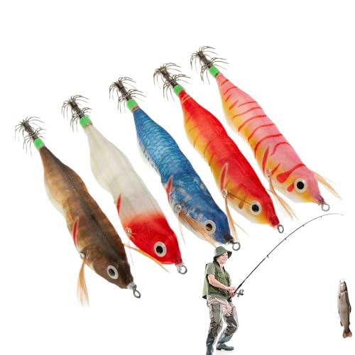 Cebo para calamares y accesorios de pesca artificiales para agua salada y dulce 7