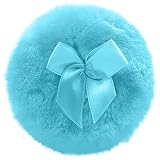 Weiche Puderquaste für Babys mit Schleife runder Körperpinsel waschbar wiederverwendbar ideal für Gesichtspflege bei Kindern sowie Erwachsenen 9 cm Durchmesser sanftes Auftragen von (Green, 9x3cm)