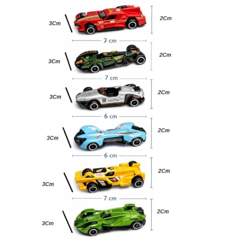 Image of PLUSPOINT Premium Die-Cast F1 Models Metal Car | Free Wheel Toy Vehicle for Kids | Realistic Design | Vibrant Paint | No Assembly | Collectible Mini Car Model | Pack of 6 | Multicolor