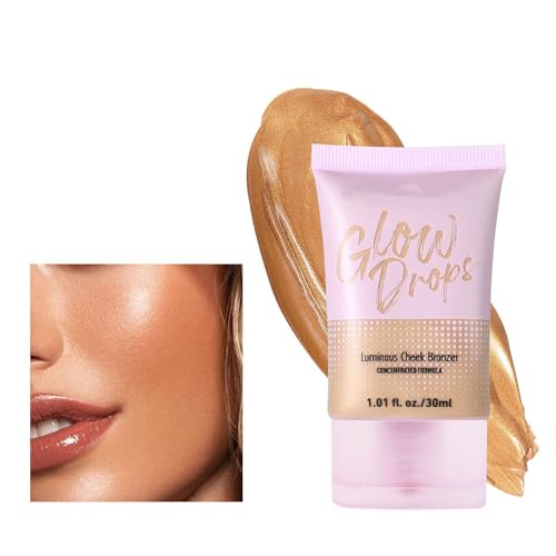 MAEPEOR Glow Liquid Foundation Waterproof Dewy Foundation With Slight Shimmer 2 Colors Nourishing Glow Body Liquid Bronzer for Radiant, Natural Sunkissed Complexion (30ml, Color 01)