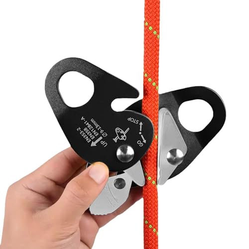 Lpoppcx Descensor De Cuerda | Descendedor Autobloqueante De Aluminio - Equipo De Escalada con Cuerda - para Montaje En Árboles Rapel Escape Incendios Trabajo Exterior Y Lpoppcx Descensor De Cuerda | Descendedor Autobloqueante De Aluminio - Equipo De Escalada con Cuerda - para Montaje En Árboles Rapel Escape Incendios Trabajo Exterior Y