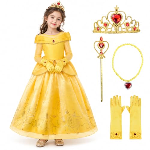 ReliBeauty Kostüm Mädchen Faschingskostüme Kleid Gleb Langärmel mit Zubehöre