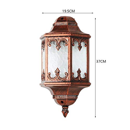Applique murale extérieure E27 en aluminium bronze lanterne rétro - 7