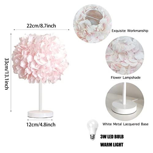 Fiore di Seta Rosa Lampada da comodino Lampada da