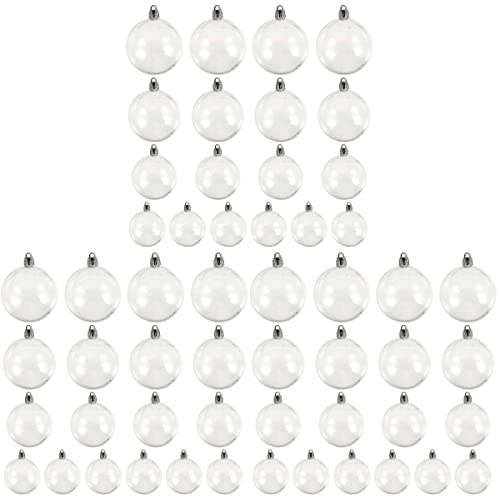 54 Pcs Christmas Baubles Balls Clear Iridescent Ornaments Christmas Tree Balls Decor Hanging Baubles s Ornaments Holiday Wedding Party Decor (mixed Style)