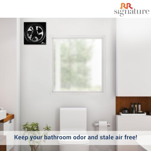 Image of Vento Deluxe HS 150mm Exhaust Fan For Kitchen, Bathroom with Strong Air Suction, Rust-Proof, Anti-Dust Shutters (White) | 3 Year Warranty (Black)