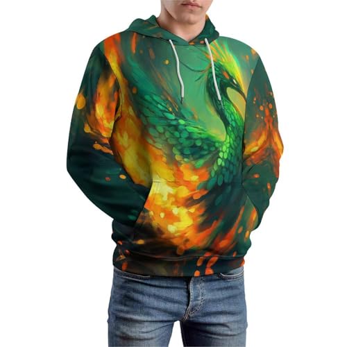 Pull Phénix imprimé 3D sweat à capuche pour vos sorties et soirées chill - 5