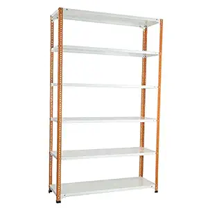 Spacious Cast Iron Slotted Angle Rack CRC Sheet 6 Shelves Multipurpose Powder Coating Storage Rack Dimension 12
