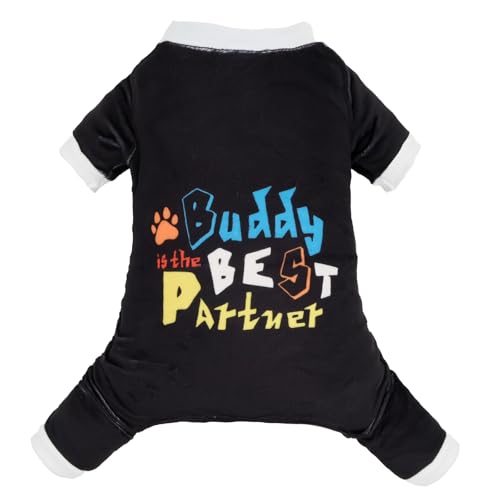Image of CuteBone Soft & Stretchy Buddy is Best Partner - Cozy Pet Jammies Breathable Jumpsuit for Small Dogs - All-Season Comfy Outfit Easy-On Pullover Design - Keeps Pets Warm & Comfortable P342S