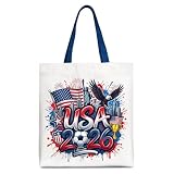 OrnamentallyYou 2026 Soccer Cup Global Championship Navy Blue Handle Tote Bags, Fans Football Gift Shopper (USA)