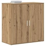 vidaXL Aparador de Roble Artesano de | Almacenamiento con Estilo en Madera Ingeniada 79 x 38 x 80cm. Diseño de Puerta con Bisagra para un Acceso Fácil. Mueble Rústico para el Comedor, Gabinete de Sa