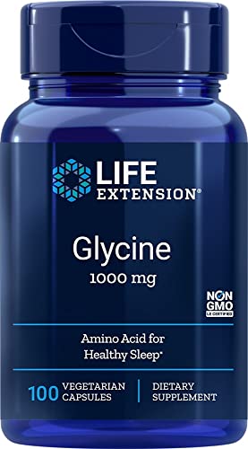 Life Extension, Glycine 1000mg, hochdosiert, 100 vegane Kapseln, Laborgeprüft, Glutenfrei, Vegetarisch, Sojafrei, Ohne Gentechnik Cover
