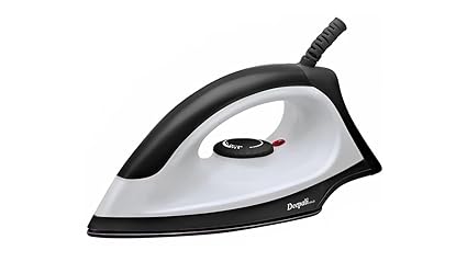 Deepali Gold VENTO 750 Watts Lightweight Automatic Dry Iron with Non-stick Black Coated Soleplate, ISI Certified, (Black & Grey)