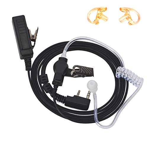 HYS Covert Acoustic Tube Earpiece Security Surveillance Headset Replaceable Medium Earmolds Compatible with Baofeng BF-888S UV-5R Kenwood Walkie Talkie